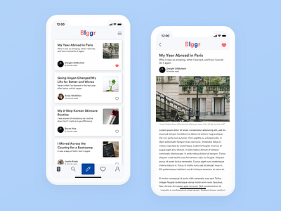 Blog Post blog blog app blog post clean daily ui minimal mobile app ui