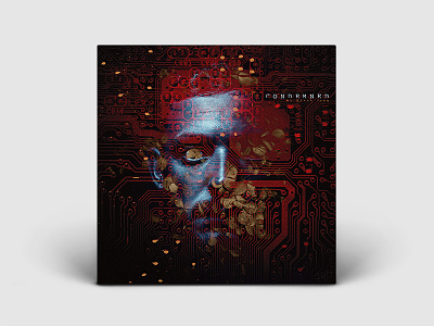 Condemned album cover artwork cd packaging contemporary double exposure machine modern pop cover portrait record label science fiction tech