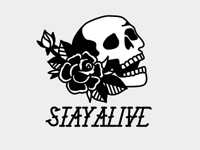 Old school skull and rose tattoo design by Futaba Hayashi on Dribbble