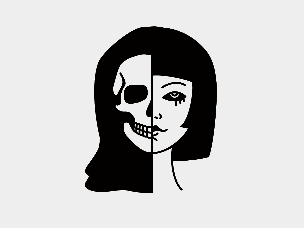 half skeleton face tumblr