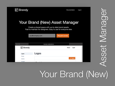 Brandy - Brand asset manager app branding design landingpage ui web