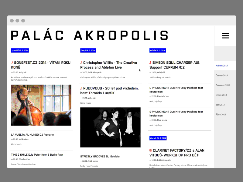 Palac Akropolis Web Redesign club css design html page palac akropolis web