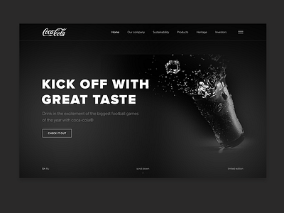 Coca Cola coca cola design landing page photoshop ui ux ui design web