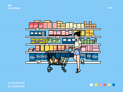 Shopping!! illustration poster product ui