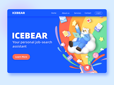 Bear 3d c4d design illustration