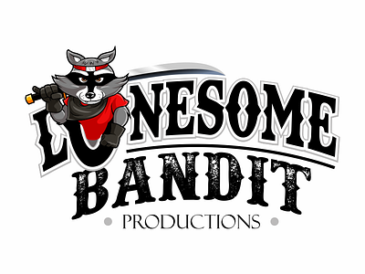 Lonesome Bandit cartoon character company event icon logo mascot production house rustic vector wild