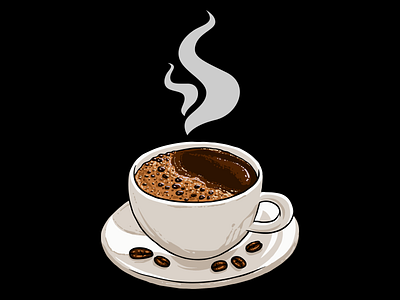 Coffee Night coffee digital painting drawing espresso icon illustration photoshop vector