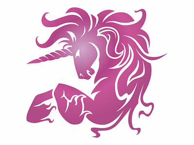 Unicorn fantasy horse icon logo mystique simple unicorn vector