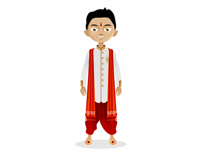 India Male character icon fun india male vector