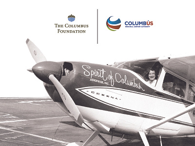 Spirit of Columbus graphic airplane blackandwhite columbus graphic logos