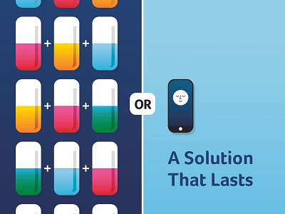 sleeping ad mockup ad app color or pills repetition sleeping smartphone