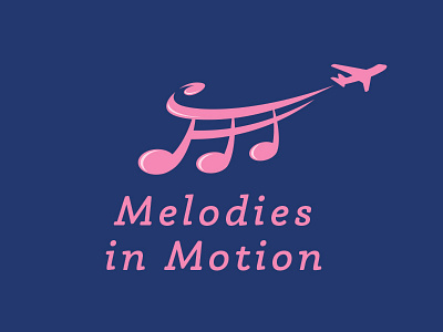 Melodies in Motion logo airplane airport contrail logo melody music plane