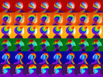 Rainbow Silhouettes art design graphicdesign illustration nft procreate rishaaart silhouette