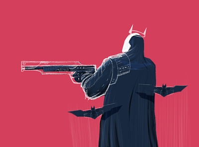 Batman art batman comicart futuristic illustration procreate rishaaart