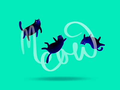 Meow design illustration procreate typography