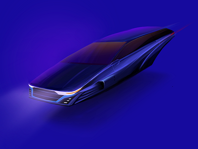 Futuristic Car design illustration procreate