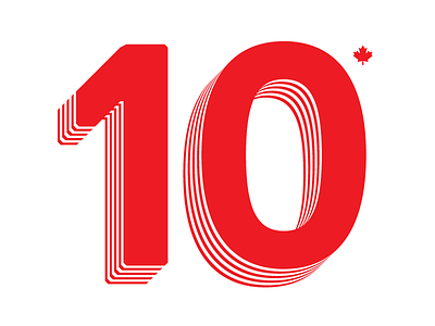 10 years in Canada 10 canada custom numerals ten type typography