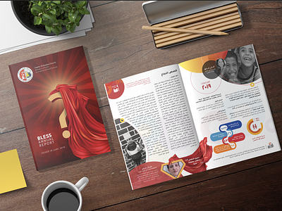 Bless Annual Report brochure design brochure mockup design