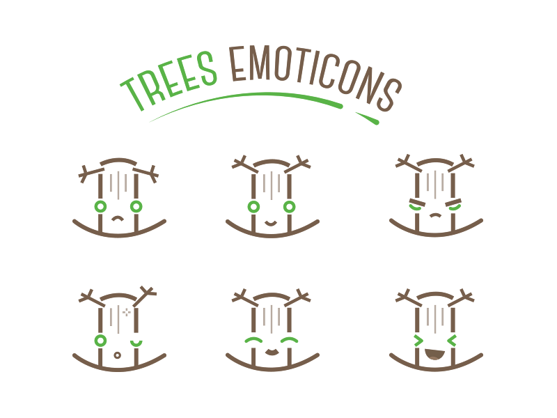 Trees Emoticons by Royi G. on Dribbble