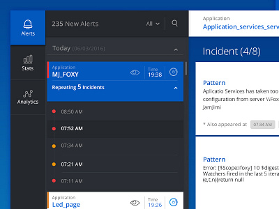 Incidents inbox alert alerts analytics dashboard inbox incidents list timeline
