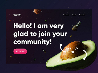 Hello, dribbble! cosmos fruits hello dribbble space