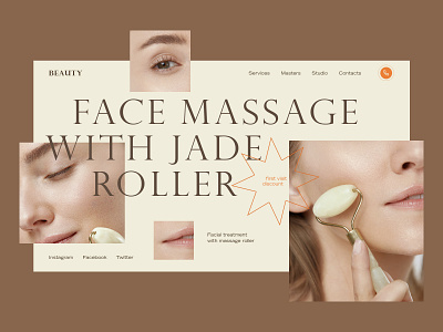 Face massage 👩‍🦰 beauty design face massage model ui ux web