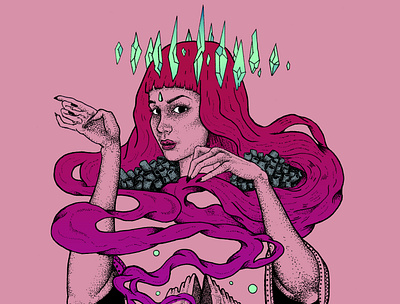 The Spirit Unleashed art digital drawing female gig poster illustration ink
