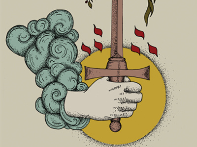 Ace of Swords ace of swords digital gig poster hand illustration show flyer sword tarot tarot cards
