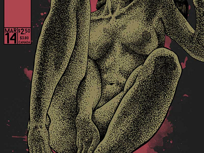 Crown Imperial comic digital drawing female figure illustration ink mock up nude