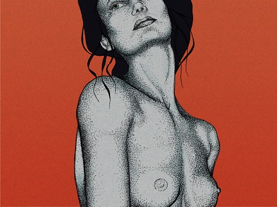 Phantom Plague drawing female figure illustration ink nude poster art wip