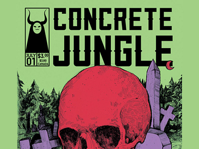 Concrete Jungle Issue 01 comic illustration layout logo magazine publication skull zine