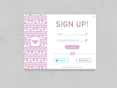 DailyUI Day 001 001 daily dailyui login prompt sign up ui