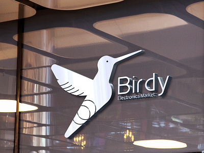 birdy bird birdy electronic logo mockup wing