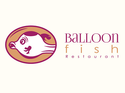Balloon animal balloon fish freehand illustration logo restaurant