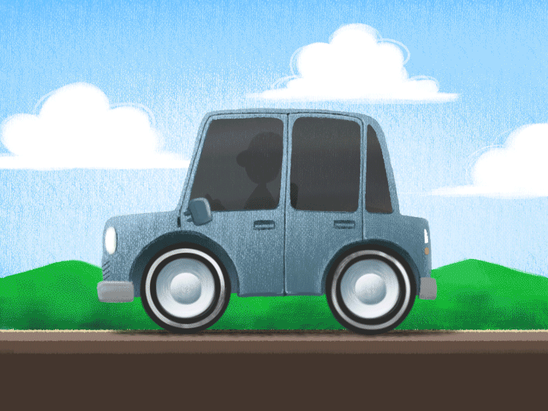 Ride Along animation car cartoon illustration loop motion