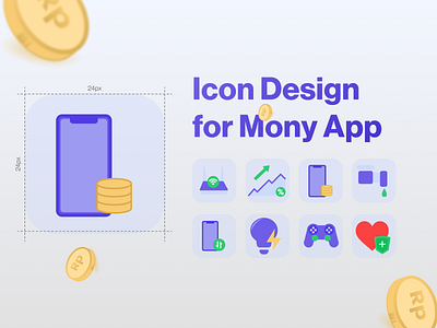 Icon Design - Mony App app design dual tone e wallet finance icon icons mobile service services simple ui