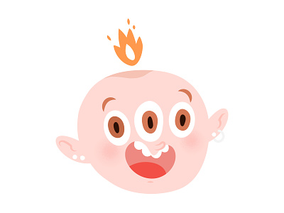 Hi! character character design children illustration creature fire flame girl monster twins
