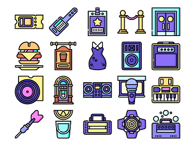 Night party icons celebration club dj flaticon freepik hamburger icon icon design icons karaoke keyboard music night party party pub shots ticket vip