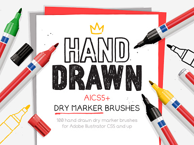 Dry marker brushes for AI add ons drawing brushes dry markers hand drawn brushes illustrator brushes marker brushes markers pen brushes texture brushes