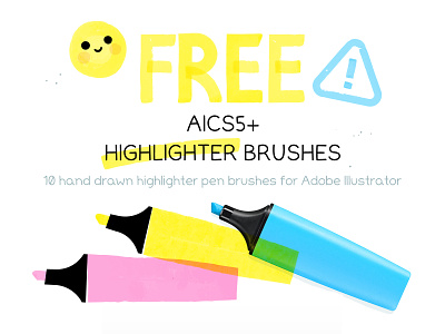 FREE highlighter pen brushes for AI adobe illustrator brushes free free graphic design resources freebie hand drawn hand drawn brushes highlighter brushes illustrator brushes pen brushes side project