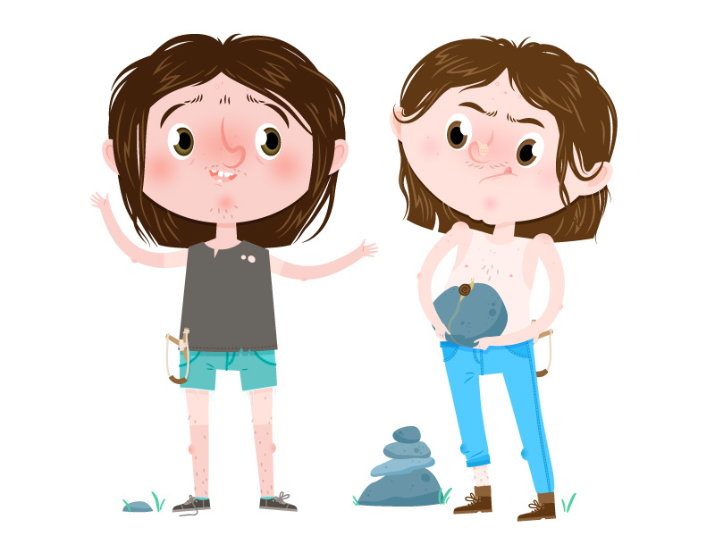 Myths for kids: Jentilak nature giants stones children illustration basque country caricature character myths for kids legends myths jentil jentilak