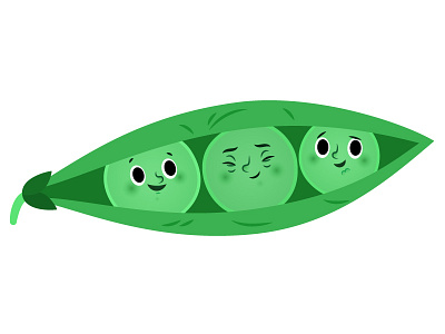 Peas In A Pod characters children illustration farming food greens horticulture peas pod vegetables veggies