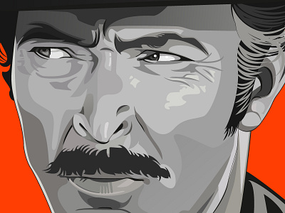 The Bad character fan art lee van cleef moustache pop culture portrait the good the bad and the ugly vector portrait western wild west