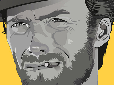 The Good character clint eastwood fan art movie pop culture portrait the good the bad and the ugly vector portrait western wild west