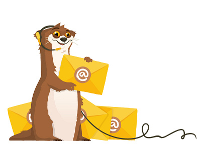 Otter illustration animal character illustration cartoon character character design children illustration creative studio mascot otter