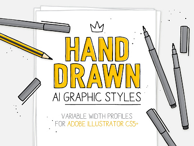 AI hand drawn styles and brushes ai brushes graphic design resources graphic styles hand drawn illustrator ink pen pencil variable width profile