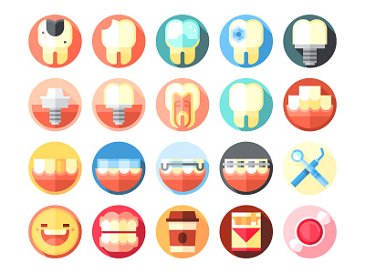 Dental care icons