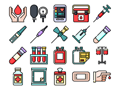 Blood donation icons