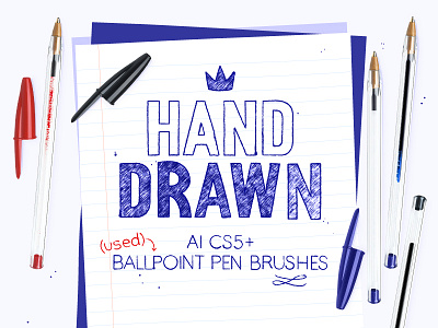 Used ballpoint pen brushes for AI add on ball pen ballpoint pen hand drawn illustrator brushes ink inking pen pen brushes spent pens