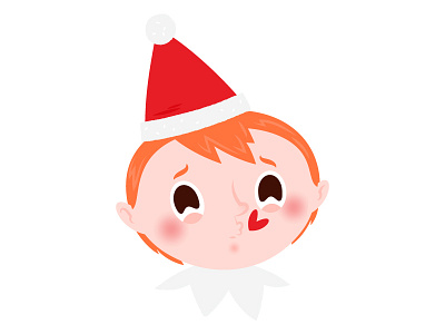 Chistmas elf kisses caricature character character design children illustration elf emoji emoticon emotion kiss